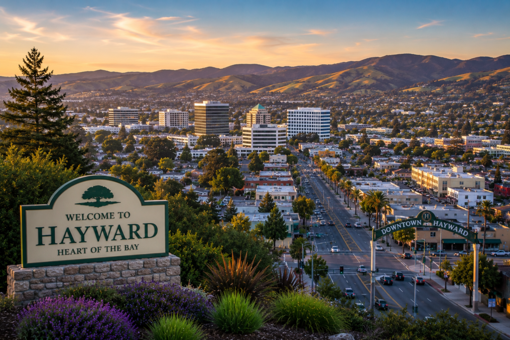 Panoramic view of Hayward, California, representing Diamond Clean's professional residential house cleaning services.